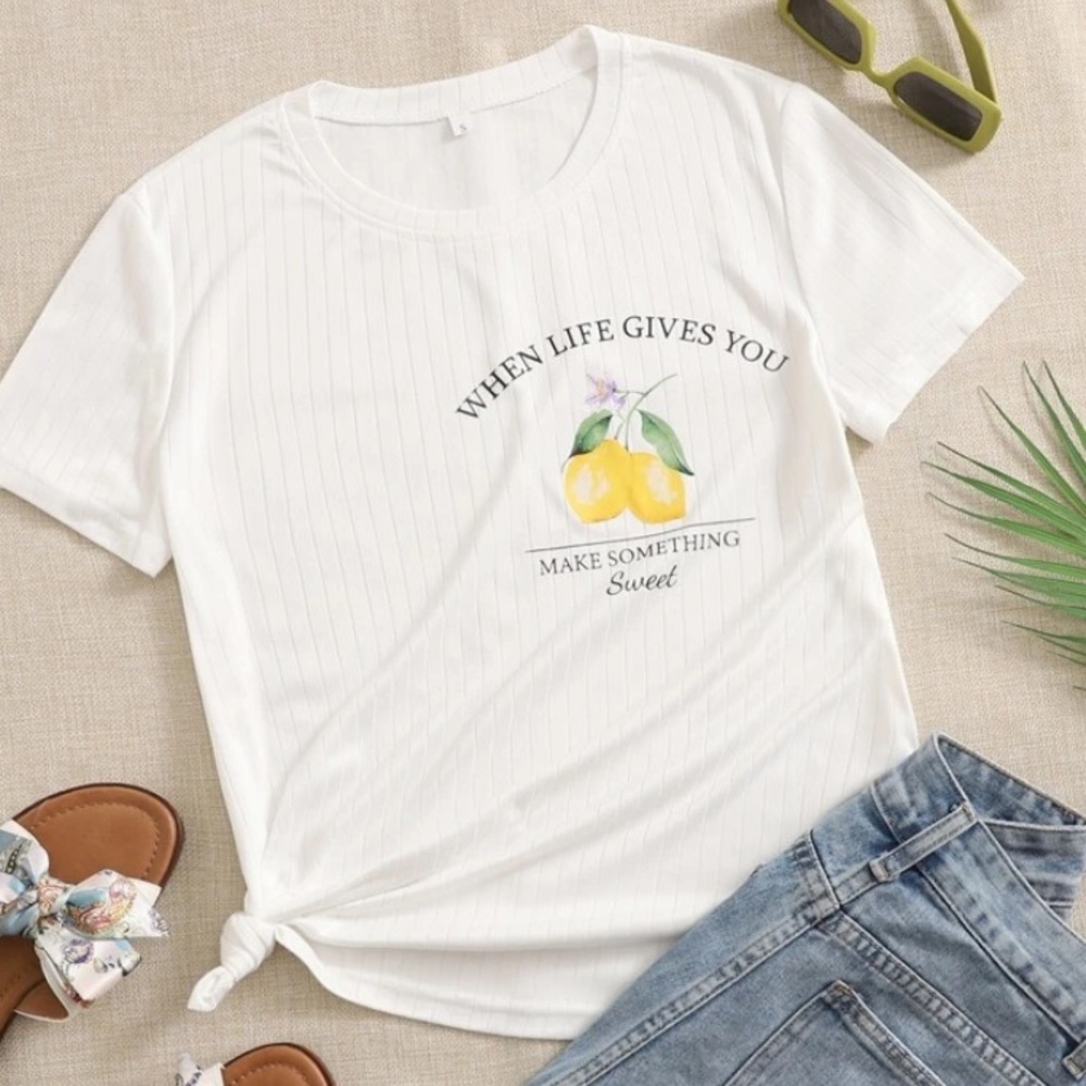 SHEIN When Life Gives You Lemons Short-Sleeve Tee